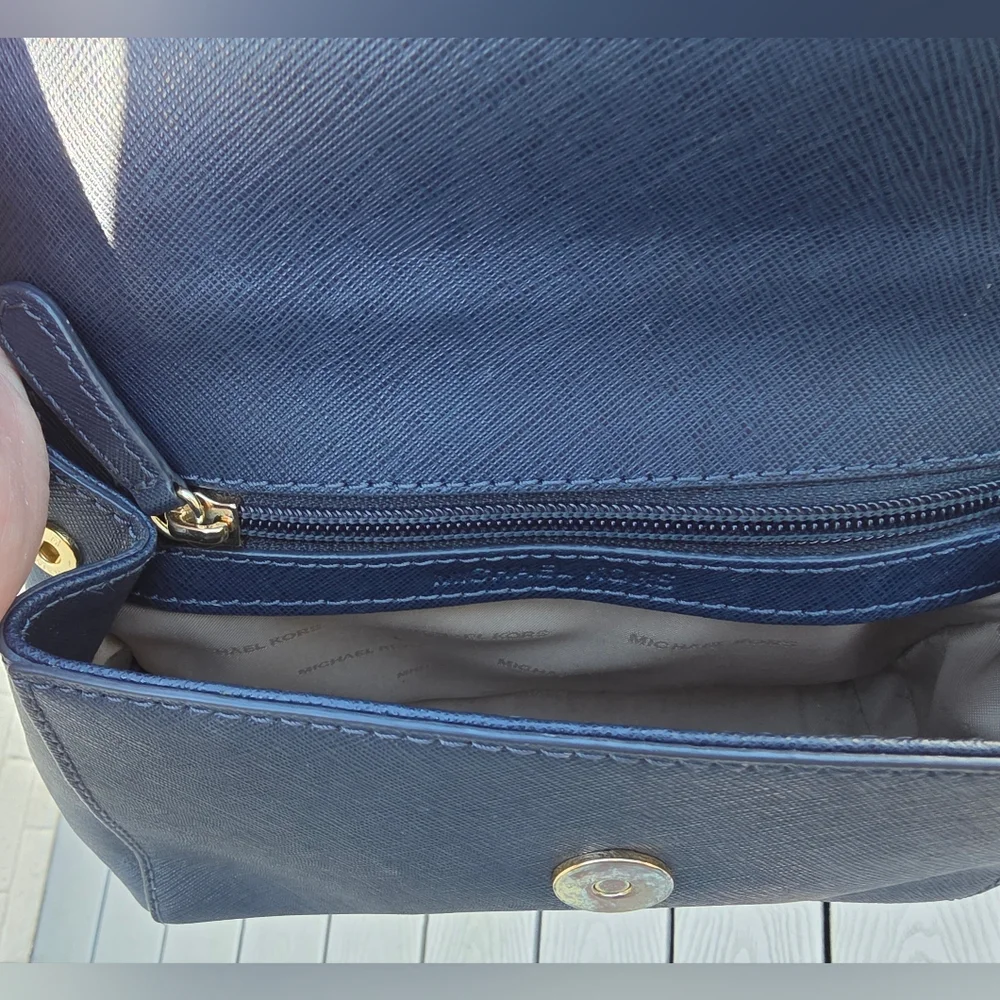 Michael Kors Ava Extra Small Saffiano Crossbody, Navy Blue - Picture 6 of 12